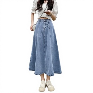 <span class=keywords><strong>Jupe</strong></span> mi-longue <span class=keywords><strong>en</strong></span> denim à <span class=keywords><strong>taille</strong></span> mi-élastique, nouvelle collection 2024, grande <span class=keywords><strong>taille</strong></span> pour femmes, <span class=keywords><strong>taille</strong></span> <span class=keywords><strong>haute</strong></span>, tendance, style rétro américain, été - Product Image 1