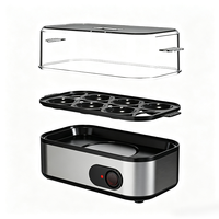 Cuiseur à œufs électrique en acier inoxydable à affichage numérique, cuiseur à riz automatique à quartz, cuiseur vapeur à œufs électrique domestique individuel