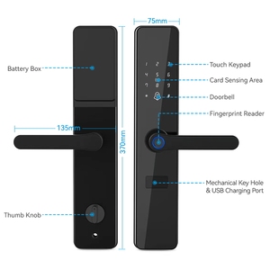 <span class=keywords><strong>Kerui</strong></span> tuya ZigBee wifi thông minh Khóa vân tay thông minh khóa cửa mật khẩu thẻ chìa khóa điện tử kỹ thuật số khóa cửa an ninh nhà - Product Image 6