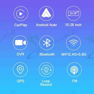 10.26inch không dây Carplay Android tự động màn hình hiển thị với Wifi <span class=keywords><strong>GPS</strong></span> vòng lặp ghi âm xe DVR Apple Carplay Xe thiết bị điện tử - Product Image 5