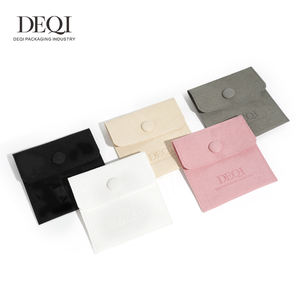 カスタムロゴサイズマイクロファイバージュエリーバッグ両面フリーススナップボタンクロスフラップフランネルバッグジュエリー封筒包装ポーチ - Product Image 2