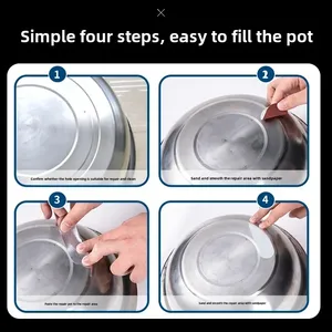 Aluminium Foil Repair Tapes Pot Patches Sticker High <b>Temperature</b> Resistant Adhesive Tape for Pots Stop Leak Mend Fixed Patch - Product Image 6