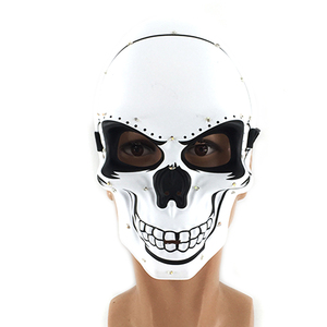 Horreur brillant LED crâne masque unisexe lumineux squelette tête masque <span class=keywords><strong>Halloween</strong></span> effrayant Cosplay accessoires clignotant déguisement masque fournitures - Product Image 6