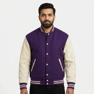 Blousons universitaires pour hommes en gros, broderie personnalisée, écussons en chenille, service OEM ODM, toile écologique sur mesure - Product Image 1
