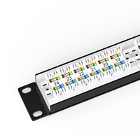 Panneau de brassage UTP non câblé 1U 19 pouces en acier, 24 ports RJ45 modulaires, Cat5e Cat6 Cat6A, pour gestion de câbles réseau de haute qualité