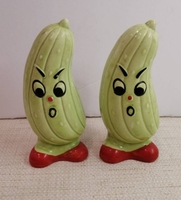 Anthropomorphische Pickel-, Gurke, Salz- und Pfeffer-Rührwaren Keramik