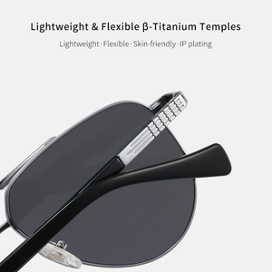 Occhiali <span class=keywords><strong>da</strong></span> Sole Classici Retrò per <span class=keywords><strong>Uomo</strong></span>, in Titanio, Antiriflesso, Placcatura IP, Leggeri e Flessibili, Rivestimento Blu Antiriflesso - Product Image 5
