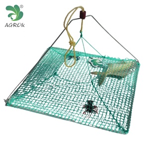 AGROK Filet élévateur pliable en PE Piège à appâts pour la pêche au homard Crabe <span class=keywords><strong>Yabby</strong></span> Filet écrevisse Pot à homard - Product Image 1