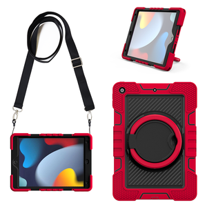 Étui robuste pour tablette avec bandoulière pour iPad 10,2 pouces, housse de protection bleu marine et vert lime avec support et poignée - Product Image 2