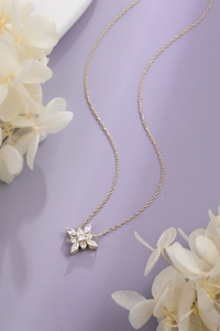 Collier de luxe en or jaune massif 18 carats avec diamant rond brillant de 0,53 ct cultivé en laboratoire |   Pendentif en diamant de laboratoire CVD taille brillant rond - Product Image 4
