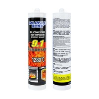 Scellant ignifuge inorganique sans silicone 9.1, résistant aux hautes températures 1280°C, adhésif d'étanchéité industriel de qualité supérieure, retardateur de flamme pour