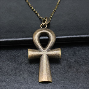 80x42mm Antique Silver Plated Antique Bronze Plated Ancient Egyptian Key of Life <strong>Ankh</strong> Cross Pendant <strong>Necklace</strong> N4-ABD-C13076 - Product Image 5
