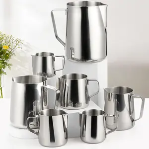 Amazon Custom Milk Frothing Pitcher Barista Espresso Steaming Jug Stainless Steel Coffee Maker Latte Cup 100ml 150ml 200ml