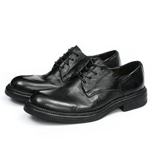 Zapatos Formales de Negocios de Cuero Genuino para Hombre, Estilo Oxford Británico, Antideslizantes, con Cordones, Punta Cerrada - Product Image 1