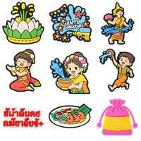 Breloques pour sabots pour le Festival Songkran, décorations de chaussures amovibles en caoutchouc à suspendre, pendentifs pour sabots à trous