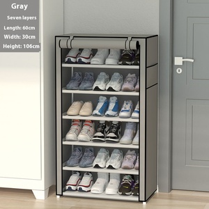 Armoire de rangement en tissu non tissé personnalisée, multi-niveaux, anti-poussière, pour chaussures, facile à assembler - Product Image 4