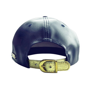 Cappello in finta pelle blu Navy - Product Image 3