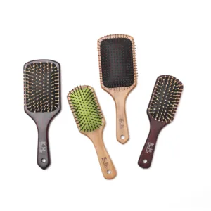 Wholesale Hair Comb High Quality AirbagScalp Massage Detangle Wood Hair Brushes With Steel Wood Nylon Pin