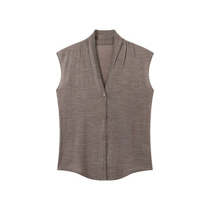<strong>Women's</strong> 100% Wool Knit Vest Lightweight V-Neck <strong>Sleeveless</strong> Casual <strong>Cardigan</strong> Top for Suits Breathable Eco-Friendly Single Button - Product Image 5