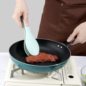 Multifunctional Food Tongs With Strainer And Spoon Khaki Green Oven Safe Dishwasher Safe Eco Friendly <b>Salad</b> <b>Tools</b> - Product Image 3