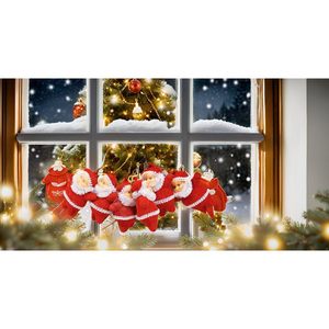 Ensemble de 6 ornements de sapin de Noël de luxe suspendus en forme de wapiti Décorations parfaites pour les fêtes mettant en vedette le Père Noël - Product Image 6