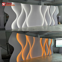 Support de toile de fond mural incurvé LED sur mesure, panneau ondulé en PVC blanc pour décoration de scène de mariage, idéal pour les entreprises de location