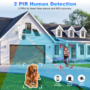 Wifi PTZ máy ảnh 2MP + 2MP ống kính kép Pin máy ảnh năng lượng mặt trời bảng điều chỉnh sạc 8000mAh pin PIR cảm biến hai cách âm thanh IP66 không thấm nước - Product Image 3