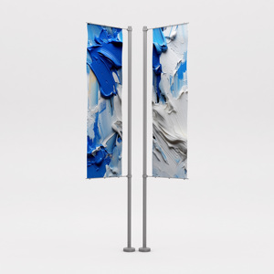 Drapeaux plume personnalisés en polyester pour publicité extérieure, jardin, bord de route, plage, avec support de bannière - Product Image 2
