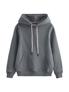 <span class=keywords><strong>Felpa</strong></span> <span class=keywords><strong>con</strong></span> <span class=keywords><strong>Cappuccio</strong></span> Oversize da Uomo 2026 Grigio Melange Streetwear <span class=keywords><strong>con</strong></span> Spalle Cadenti, Tasca a Canguro e Grafica Vintage a Costine - Product Image 2