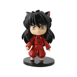 Conjunto de bonecos inuyasha 6 tipos de brinquedos, versão q, sashunmaru, gwei, maitreya