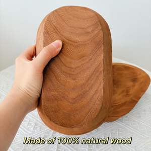 Оптовая продажа от производителя: Овальная деревянная чаша для свечей, рустикальная декоративная, ручной работы, большая деревянная чаша для изготовления свечей - Product Image 2