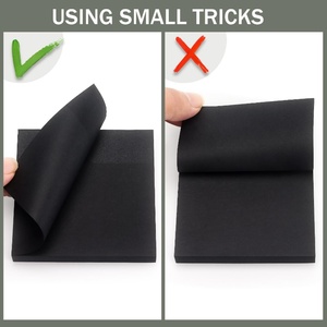 Bloc-notes adhésifs YUEDE de qualité supérieure, imperméables, noirs, 3x3 pouces, en BOPP, pour étude et usage officiel, vente en gros, 200 feuilles au total - Product Image 4