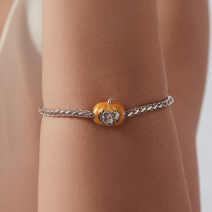 Silver Plated Pumpkin Charm With <b>Skull</b> Design Alloy Punk Style Unisex <b>Gift</b> Jewelry - Product Image 6