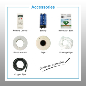เครื่องปรับอากาศแบบติดผนังไฮบริดพลังงานแสงอาทิตย์ ACDC ขนาด 12000BTU/18000BTU/24000BTU แบบแยกส่วน - Product Image 6