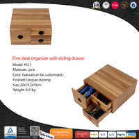 Mini étagère de rangement de bureau Offre Spéciale, organisateur de bureau rustique à 3 niveaux en bois avec 3 tiroirs