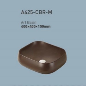 Lavabo de Cerámica Marrón para Encimera CR A432-CBR-M Art Basin 430x430x130mm - Product Image 2