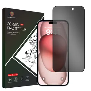 2.5D 9H Protector de vidrio para Iphone 14 15 Xr Xs Max Película protectora de pantalla de privacidad Vidrio templado antiespía