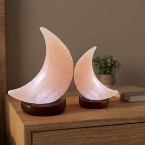 Hot Selling 2026 dimmable salt lamp Himalayan Pink Salt Lamp Ambient Natural Handcrafted Half Moon Shape OEM Serviced Carved - Product Image 1