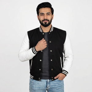 Varsity <b>Man</b> <b>Jackets</b> Wool Body Genuine Leather Sleeves Winter Wear <b>Smart</b> and Stylish <b>Jacket</b> <b>for</b> <b>man</b> - Product Image 1