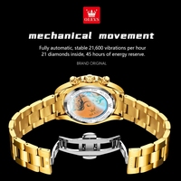 Livraison directe de montres automatiques mécaniques pour hommes en acier inoxydable de luxe, phase lunaire, cadran serti de diamants, étanches, lumineuses, avec calendrier