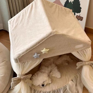 All Seasons Cat/<strong>Dog</strong> Condo Sustainable Royal Bed <strong>Igloo</strong> with Lace Decor Detachable and Washable Winter Haven Cozy Pet Haven - Product Image 2