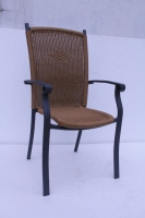 Chaise de salle à manger en plastique patio restaurant bistro rotin aluminium antique