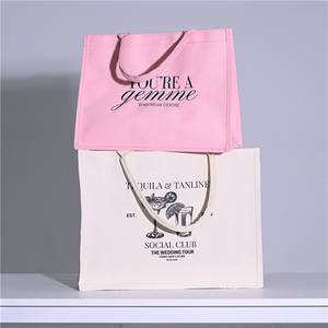 Women's Oversize Large <b>Weekend</b> Canvas Cotton Shopping Tote <b>Bag</b> with Custom <b>Black</b> Logo Fashionable Letter Pattern - Product Image 5