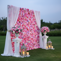 Toile de fond en soie florale rose Super Star, fleurs artificielles, panneau mural pour la maison, boutique, fête de mariage, vacances