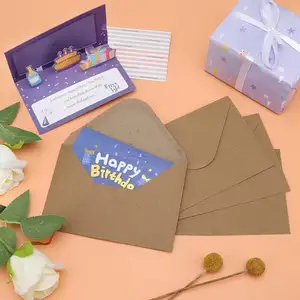 カスタムリサイクル可能な紙パーティー招待カードパッケージセルフシール封筒