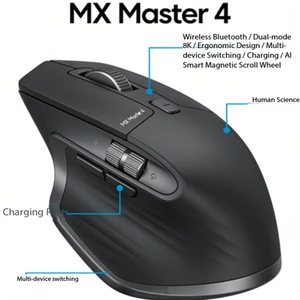 Logitech MX Master 4 for Mac Wireless <b>Mouse</b> 8K DPI Darkfield Sensor MagSpeed Scrolling Bluetooth 70-Day Battery - Product Image 2