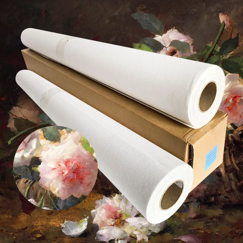 Custom Digitaal Printen Canvas Roll 105gsm Schilderen Wit Eco-Solvent Matte Inkjet Canvas Canvas Roll Voor Afdrukken