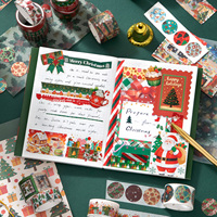 Ensemble de 18 rouleaux de ruban washi de Noël SIMNO, motifs décoratifs de Noël, Père Noël, bonhomme de neige, pour journal, scrapbooking, emballage cadeau et bricolage