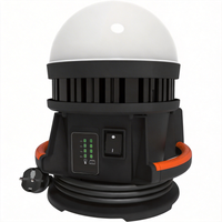 Projecteur LED multifonctionnel, compatible avec 10 batteries, source sphérique, 360 degrés, crochet de suspension inférieur