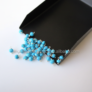 <b>Turquoise</b> Faceted Rondelle <b>Beads</b> 3mm Natural Blue Loose Gemstones Wire Wrapped Jewelry Hangings - Product Image 1